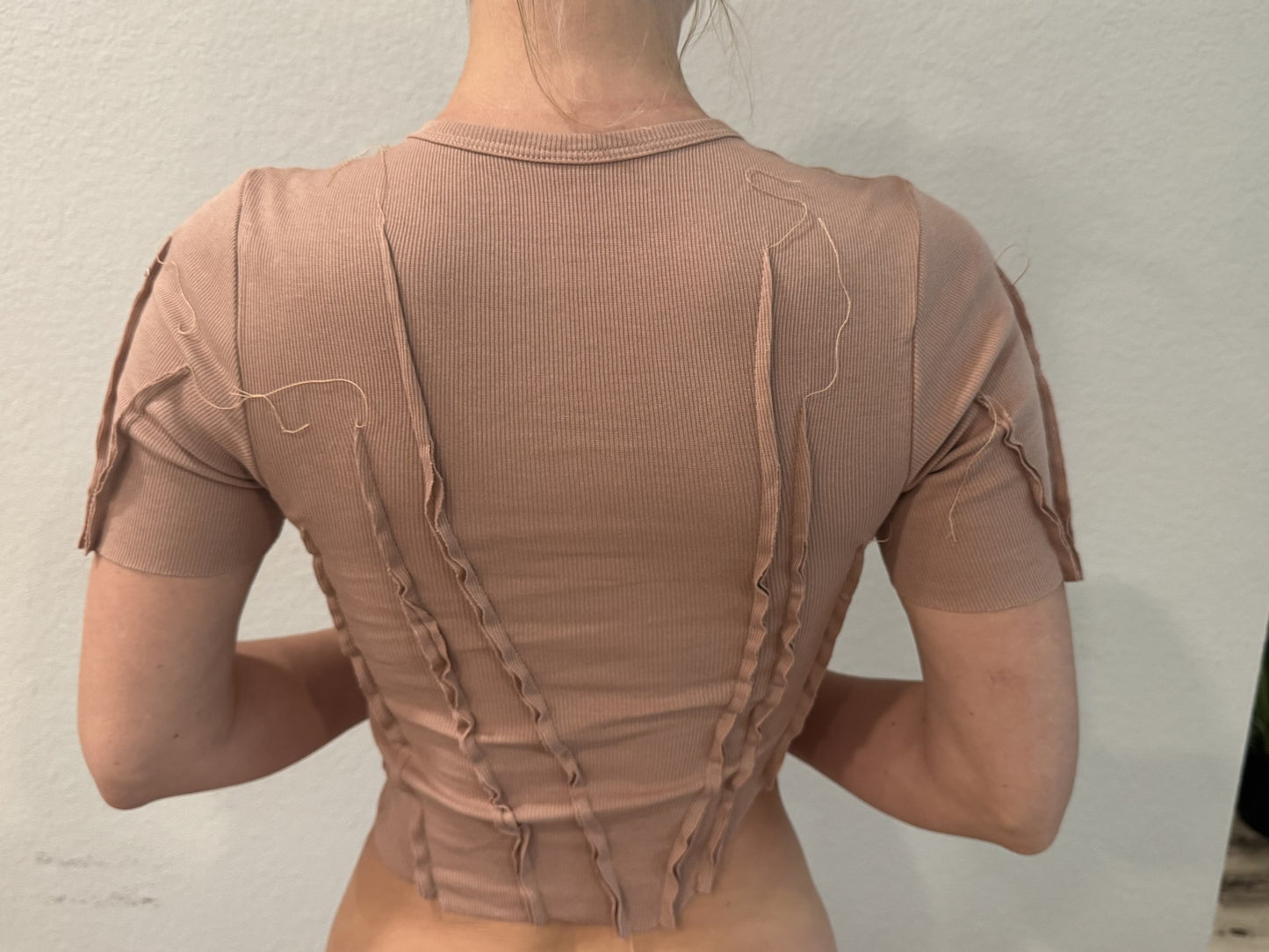 Women's Caramel Ribbed Shirt