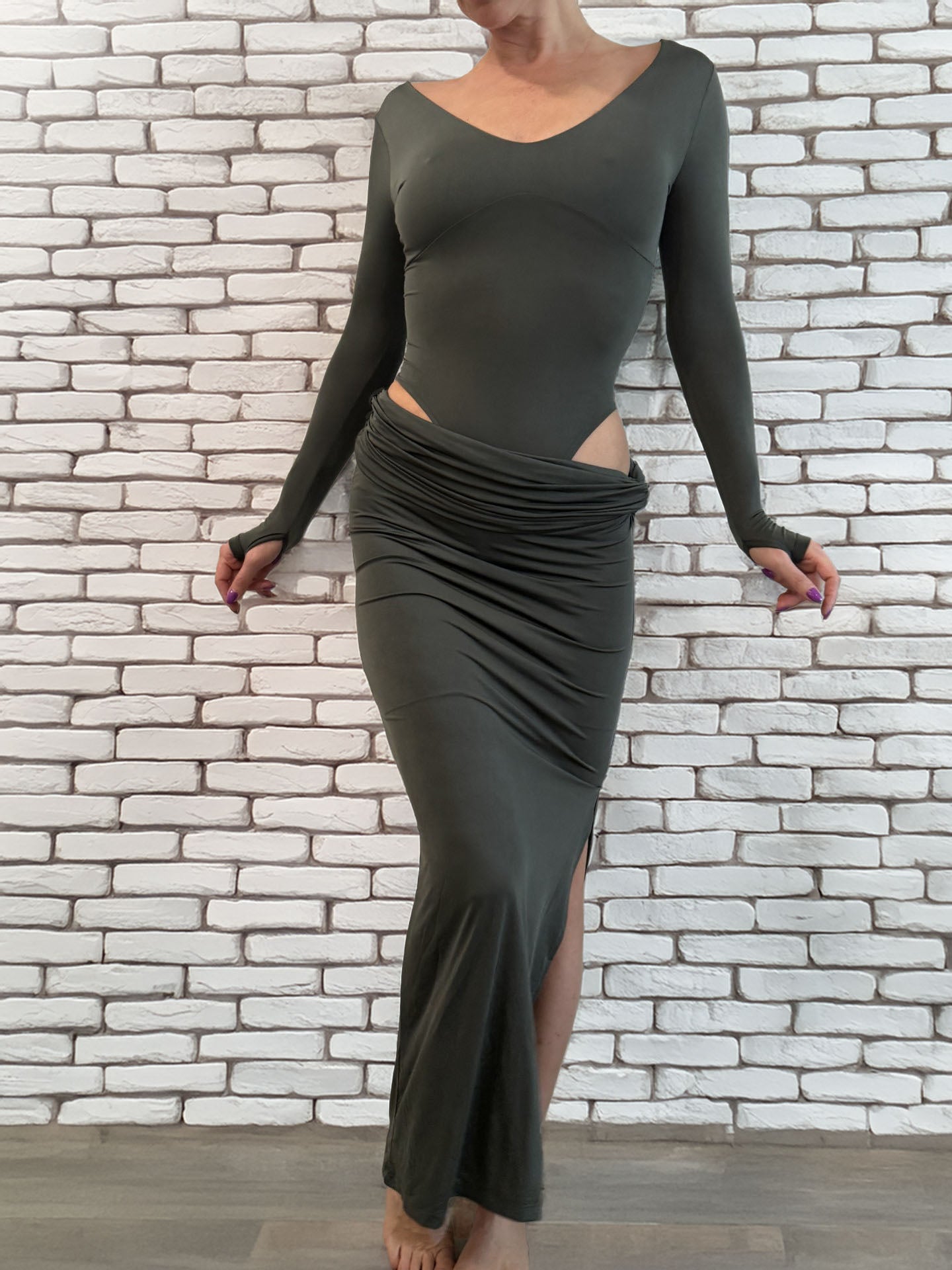 Women's Dress Body//Skirt Green Maxi