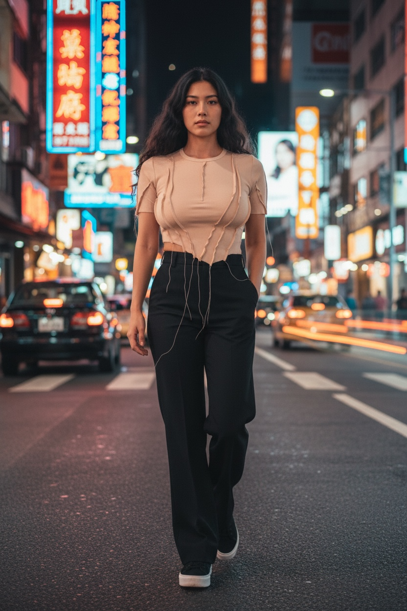 Women's Nude Ribbed Shirt