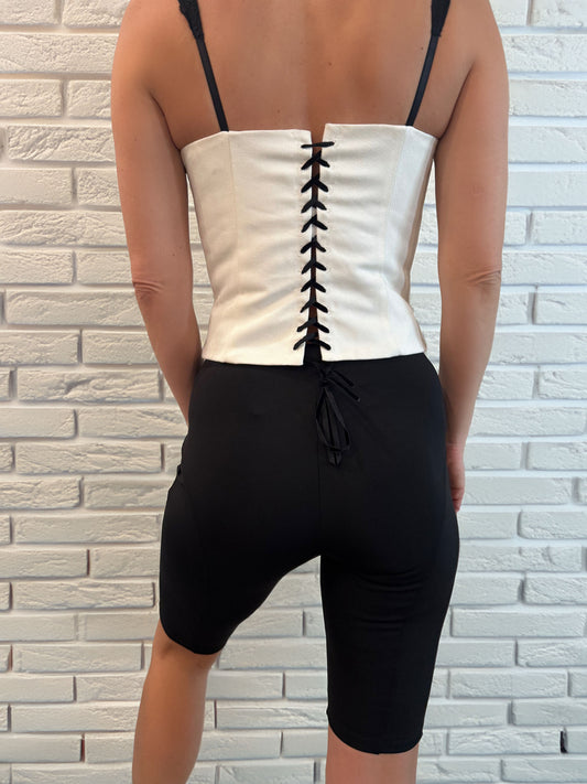 Women's Bustier White / Black
