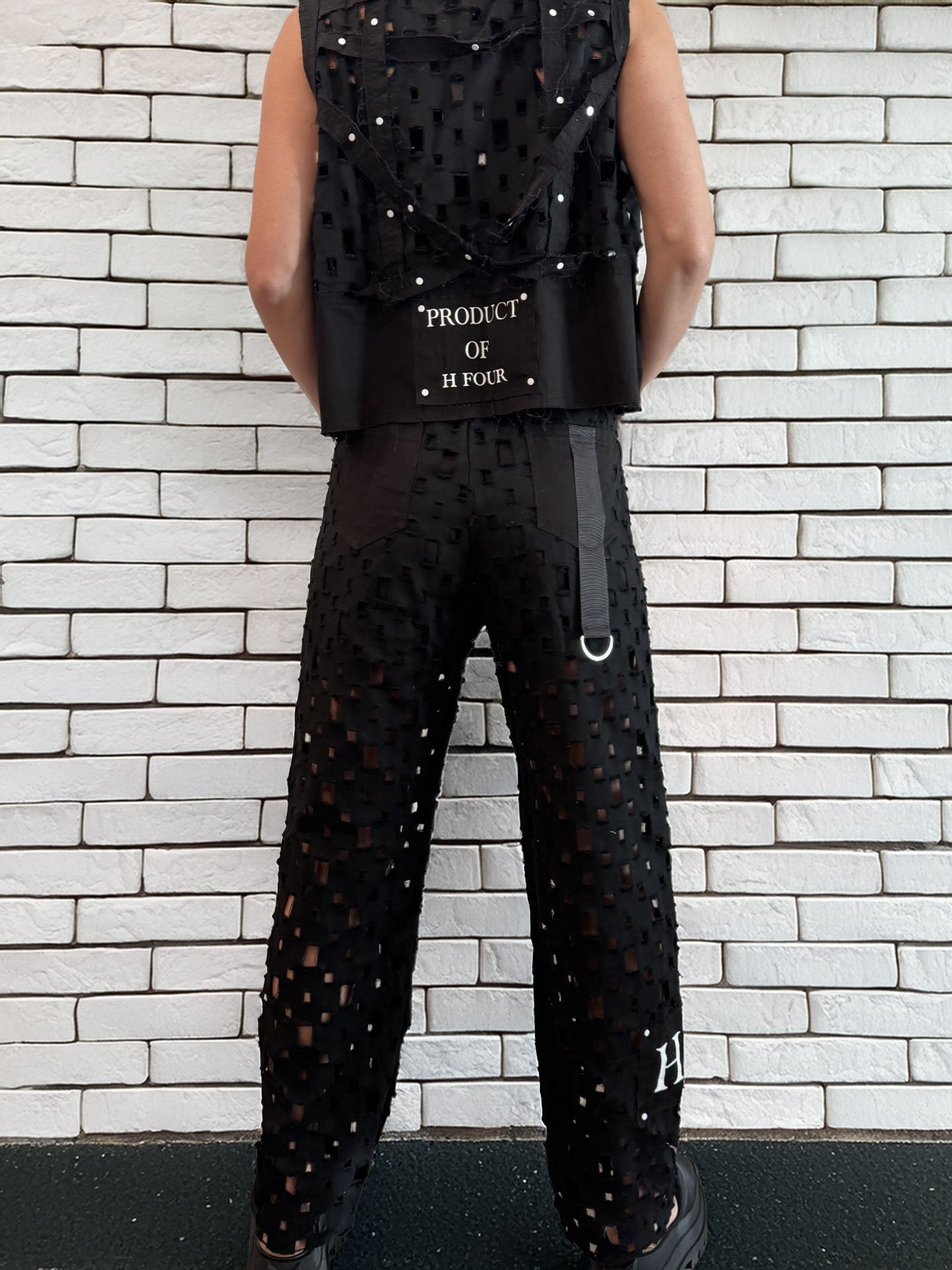 Women's Black Pants with Holes