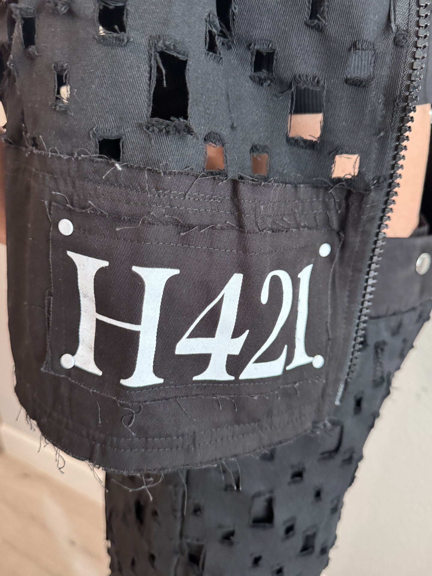 Women's Black Pants with Holes