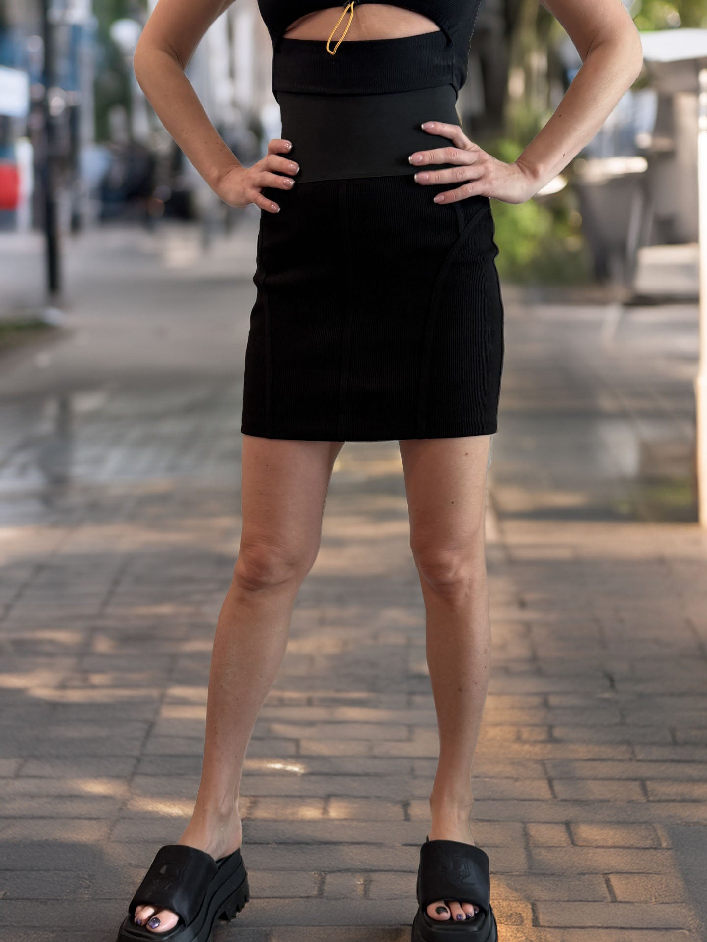 Women's High Waisted Fitted Mini Skirt