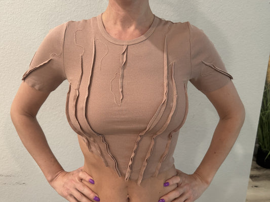 Women's Caramel Ribbed Shirt