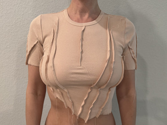 Women's Nude Ribbed Shirt