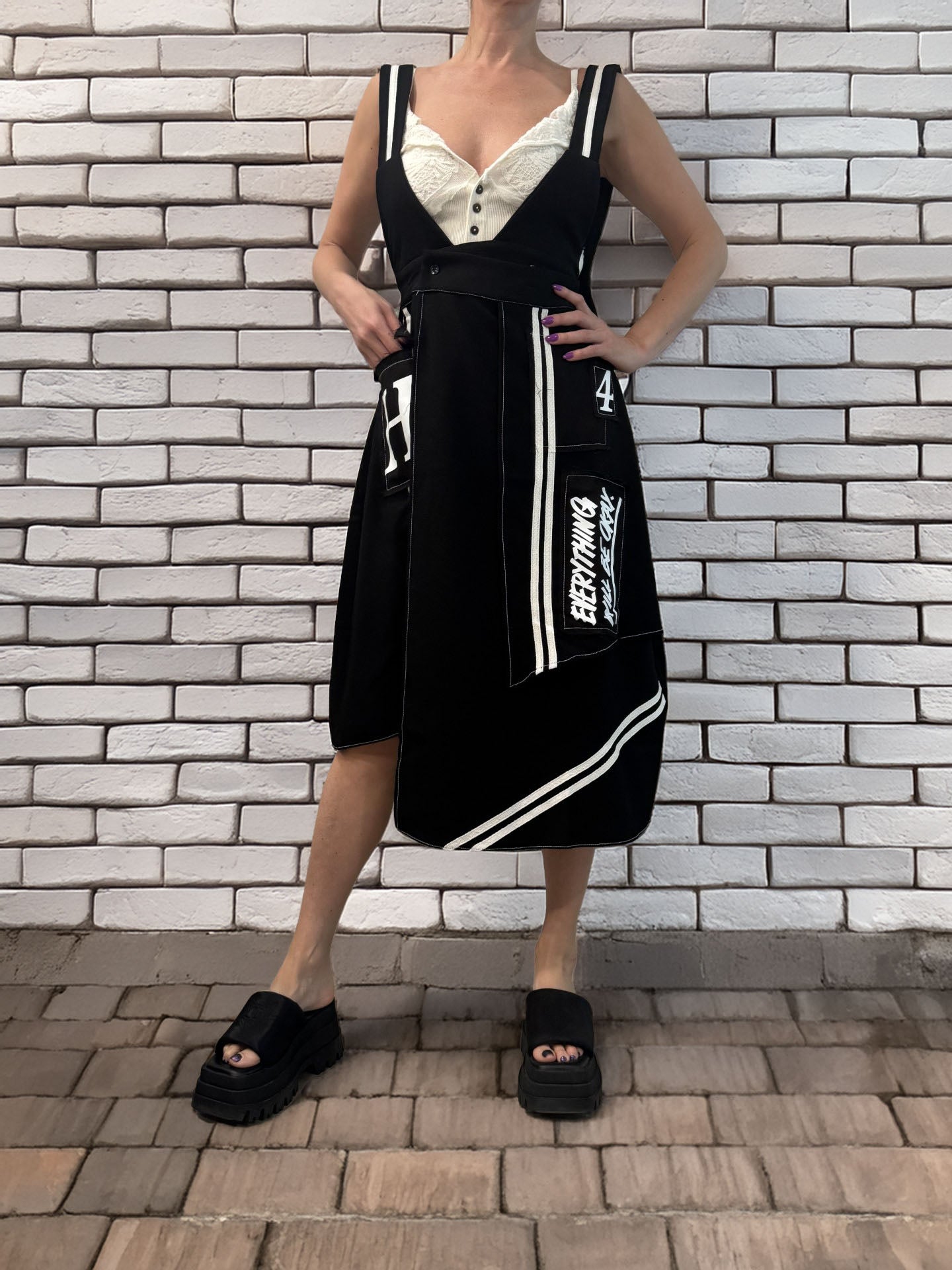 Women's Overall skirt Black / White Accent