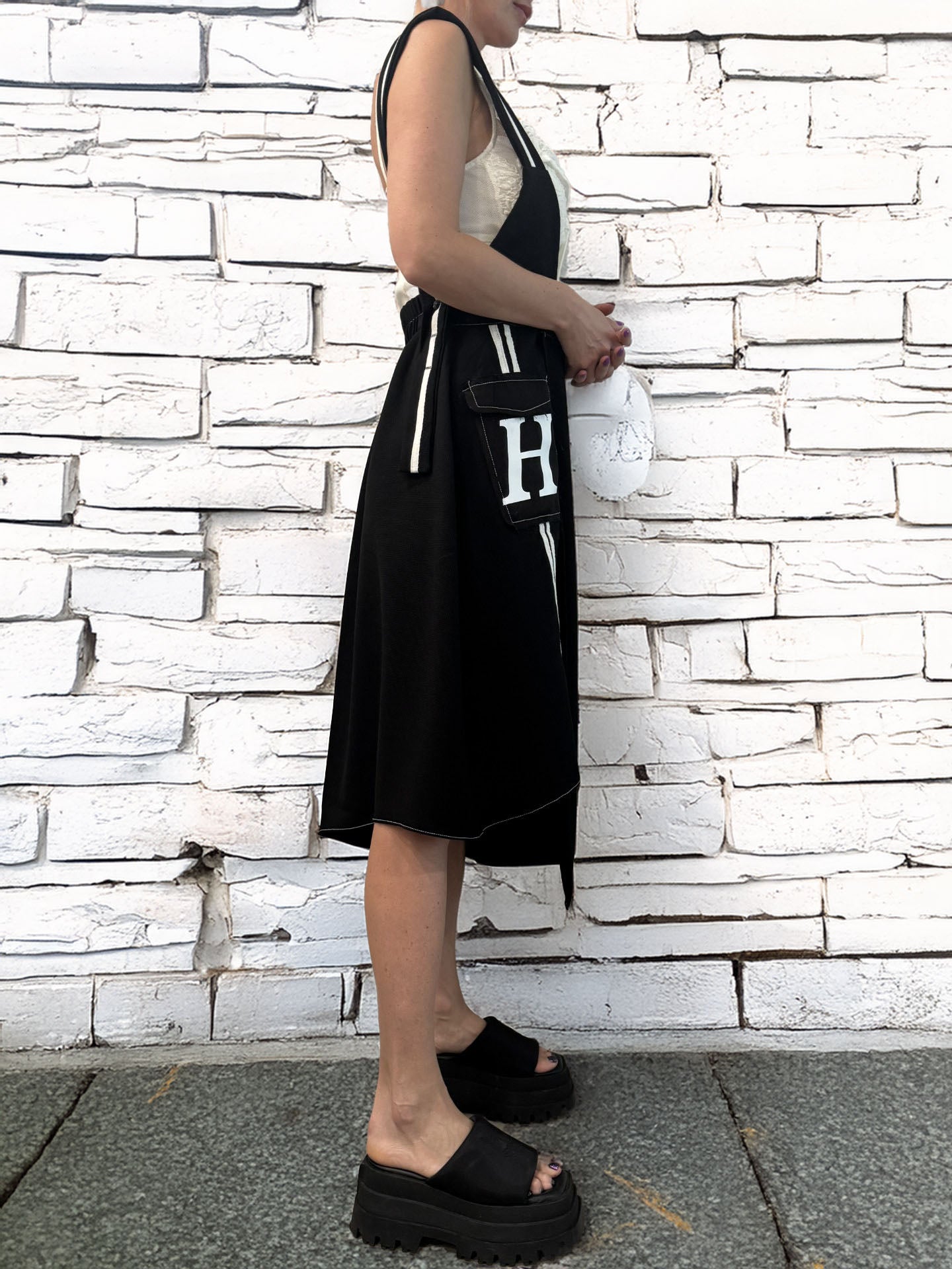 Women's Overall skirt Black / White Accent