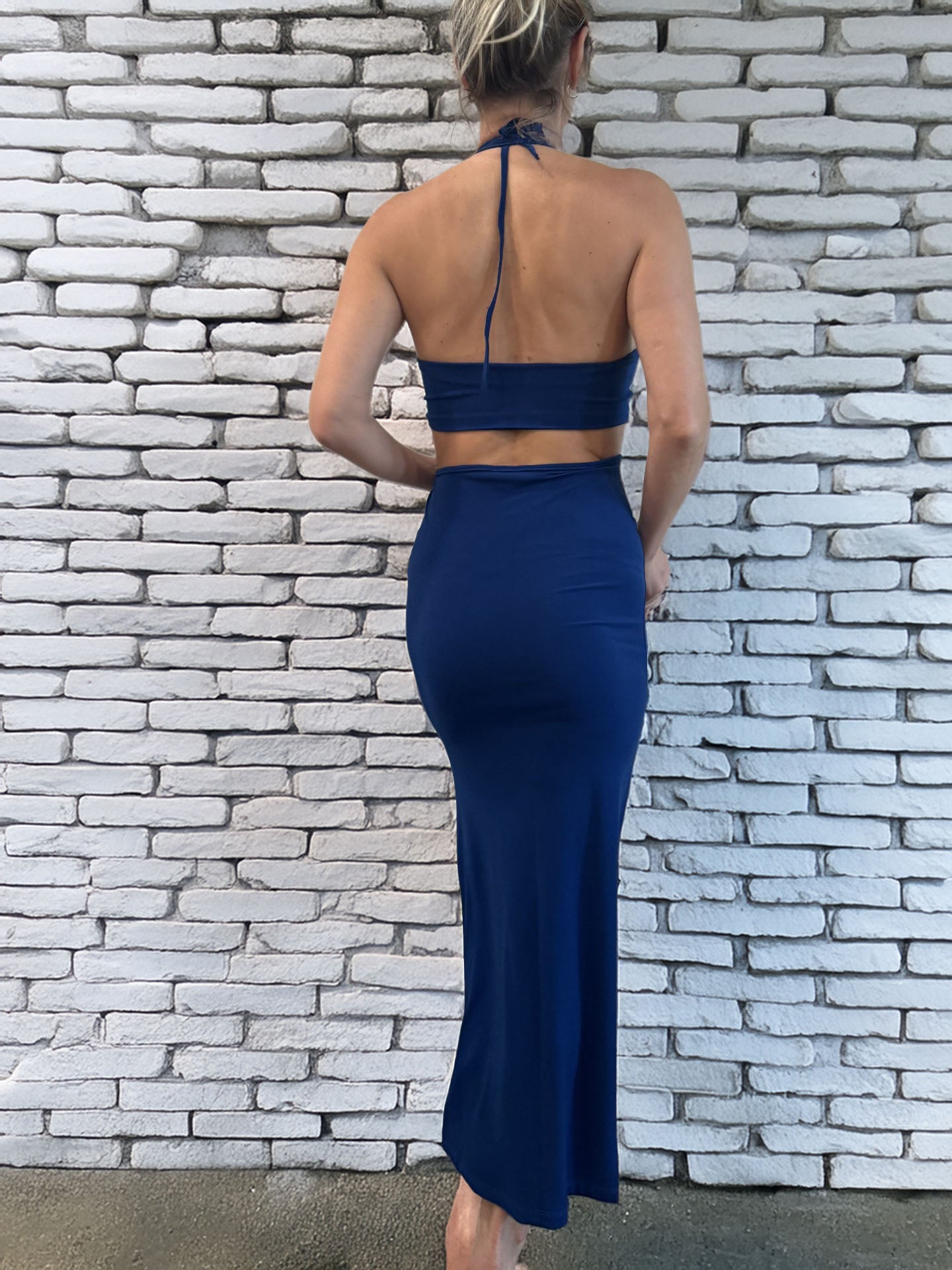 Women's Blue Skirt/Top Set Electric